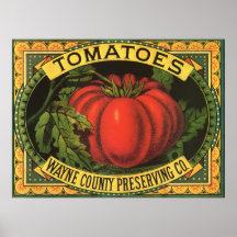 Arte de la etiqueta del cajón de la fruta del vint poster