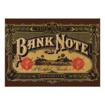Arte de la etiqueta del cigarro del vintage; Finan Anuncios Personalizados