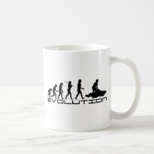 Arte de la evolución del deporte acuático del esqu taza de café