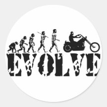 Arte de la evolución del jinete de la motocicleta  pegatina redonda