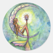 Arte de la fantasía del pegatina de la sirena por 