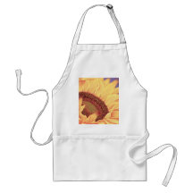 Arte de la flor de la pintura del girasol - multi delantal