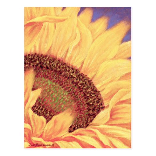 Arte de la flor de la pintura del girasol - multi postal