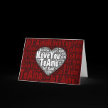 Arte de la palabra: "Te amo" 3 idiomas - corazón b tarjetas