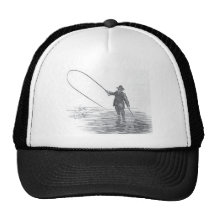 Arte de la pesca con mosca del vintage gorro
