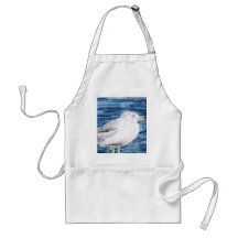 arte de la pintura de la acuarela de las gaviotas  delantal
