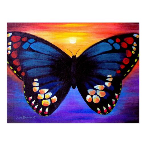 Arte de la pintura de la mariposa - multi postales