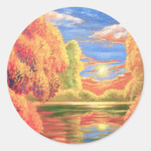 Arte de la pintura de paisaje - multi pegatina