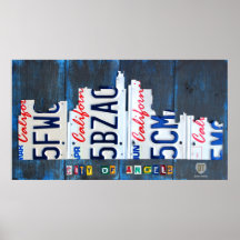 Arte de la placa del horizonte de Los Ángeles Posters