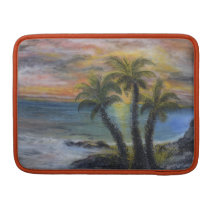 Arte de la puesta del sol de la palmera fundas macbook pro