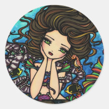 Arte de la sirena y del pulpo de "Chelsea" Pegatinas