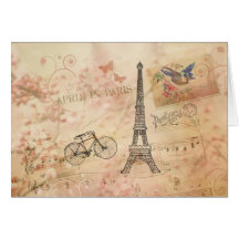Arte de la torre Eiffel del vintage Tarjetas