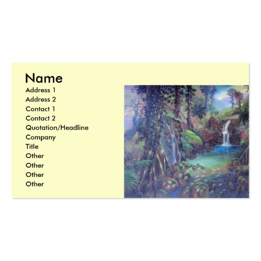 Arte de las cascadas del río del paisaje de la sel tarjetas personales
