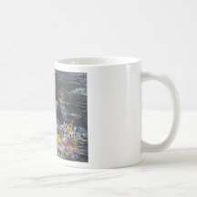 Arte de los pescados encendido taza