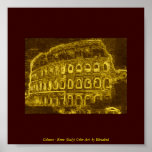 Arte de neón del color de Colosseo Poster