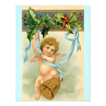 Arte del ángel del navidad del vintage invitacion personal 