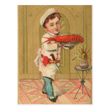 Arte del anuncio de la comida del vintage del coci tarjeta postal