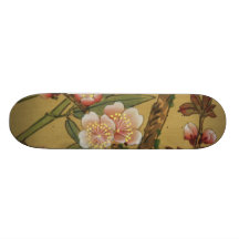 Arte del asiático de la antigüedad de las flores d monopatín personalizado