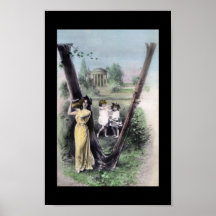 Arte del bloque del monograma del alfabeto del vin posters