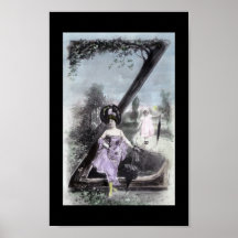 Arte del bloque del monograma del alfabeto del vin poster