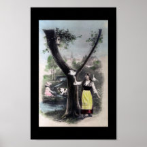 Arte del bloque del monograma del alfabeto del vin poster