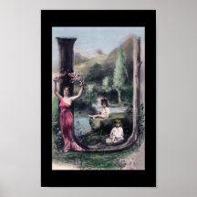 Arte del bloque del monograma del alfabeto del vin poster