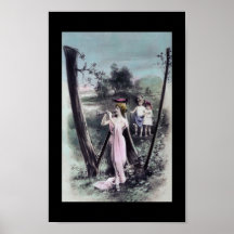 Arte del bloque del monograma del alfabeto del vin posters