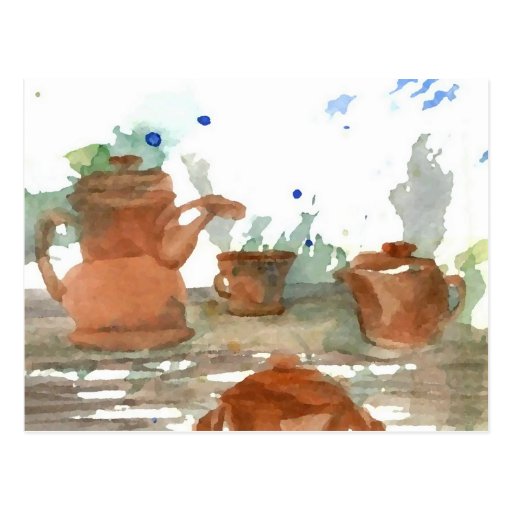 Arte del café de CricketDiane de la loza de barro Tarjeta Postal