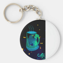 "Arte del café de CricketDiane del café de la maña Llavero