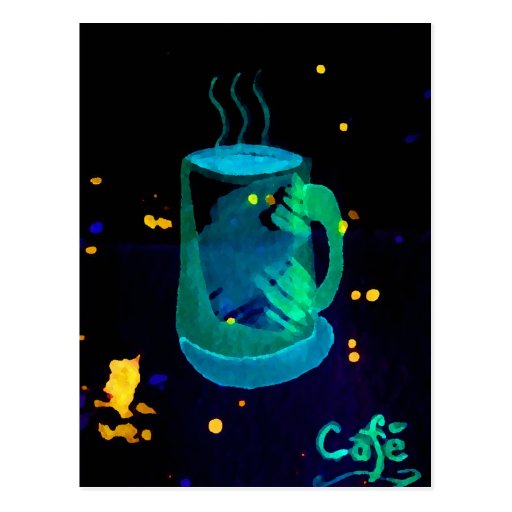 "Arte del café de CricketDiane del café de la maña Tarjeta Postal