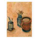 Arte del café - primera cosa por la mañana tarjetas postales