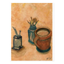 Arte del café - primera cosa por la mañana tarjetas postales