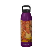 arte del chica del compositor del cantante botellas de beber