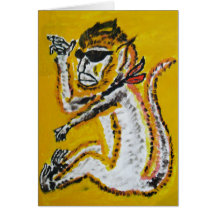Arte del circo del mono felicitacion 