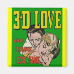 Arte del cómic del vintage - AMOR 3D Imán De Nevera