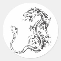 Arte del dragón pegatinas redondas