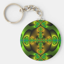 Arte del fractal de la cruz céltica llavero personalizado
