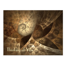 Arte del fractal del canela y del jengibre tarjetas postales