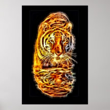 Arte del fractal del tigre impresiones