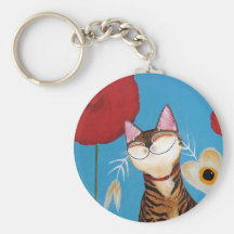 arte del gato - flor del kenzo llaveros personalizados