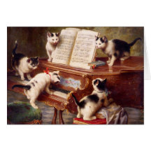 Arte del gato: Impresión del arte del vintage: El  Tarjeton