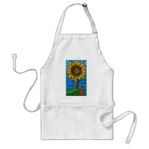 Arte del girasol y de la mariposa--¡estilo del vit delantales