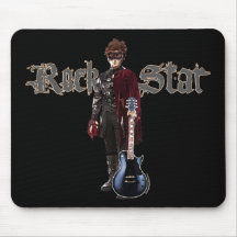 Arte del Grunge de la estrella del rock Tapete De Ratón
