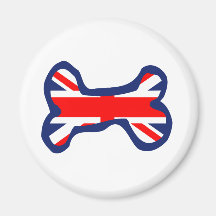 Arte del hueso de perro de la bandera de Union Jac Imán De Frigorifico