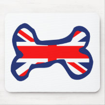 Arte del hueso de perro de Union Jack Alfombrillas De Ratones