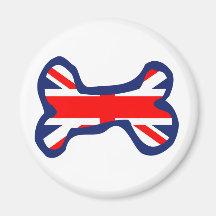 Arte del hueso de perro de Union Jack Imán Para Frigorífico
