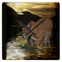 Arte del Montaña-León del puma en un reloj de pare