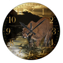 Arte del Montaña-León del puma en un reloj de pare