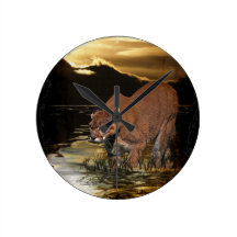 Arte del Montaña-León del puma en un reloj de pare