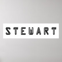 Arte del nombre de letra del alfabeto de STEWART Poster